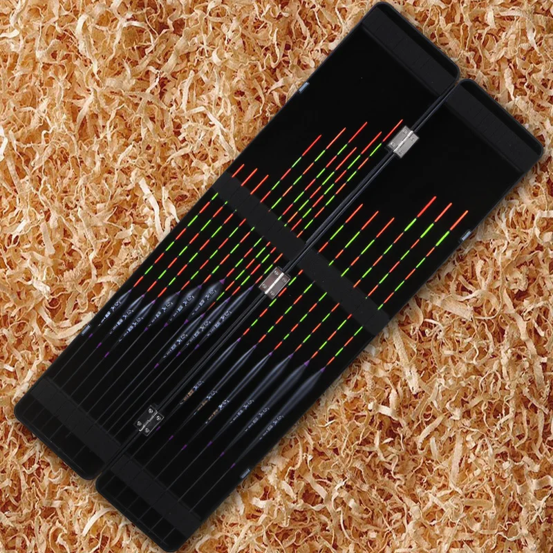 Juego de flotadores de pesca con caja, boya Vertical llamativa para miopía, Tilapia, carpa cruciana, alta sensibilidad - imagen 2