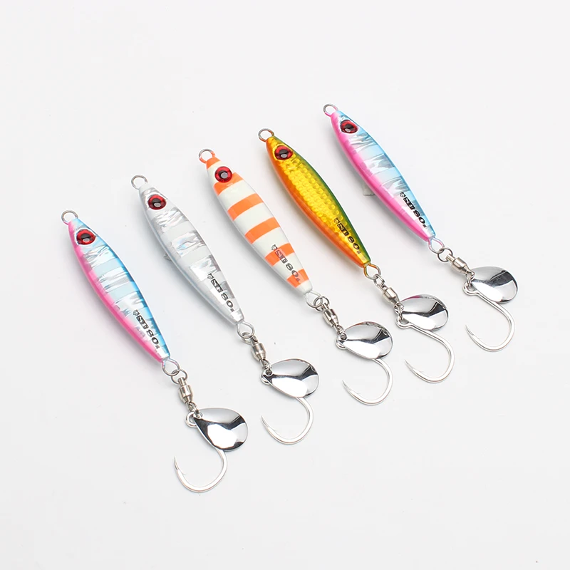 Seafox Slow Pitch Jig Metálico Luminiscente Ojos 3D