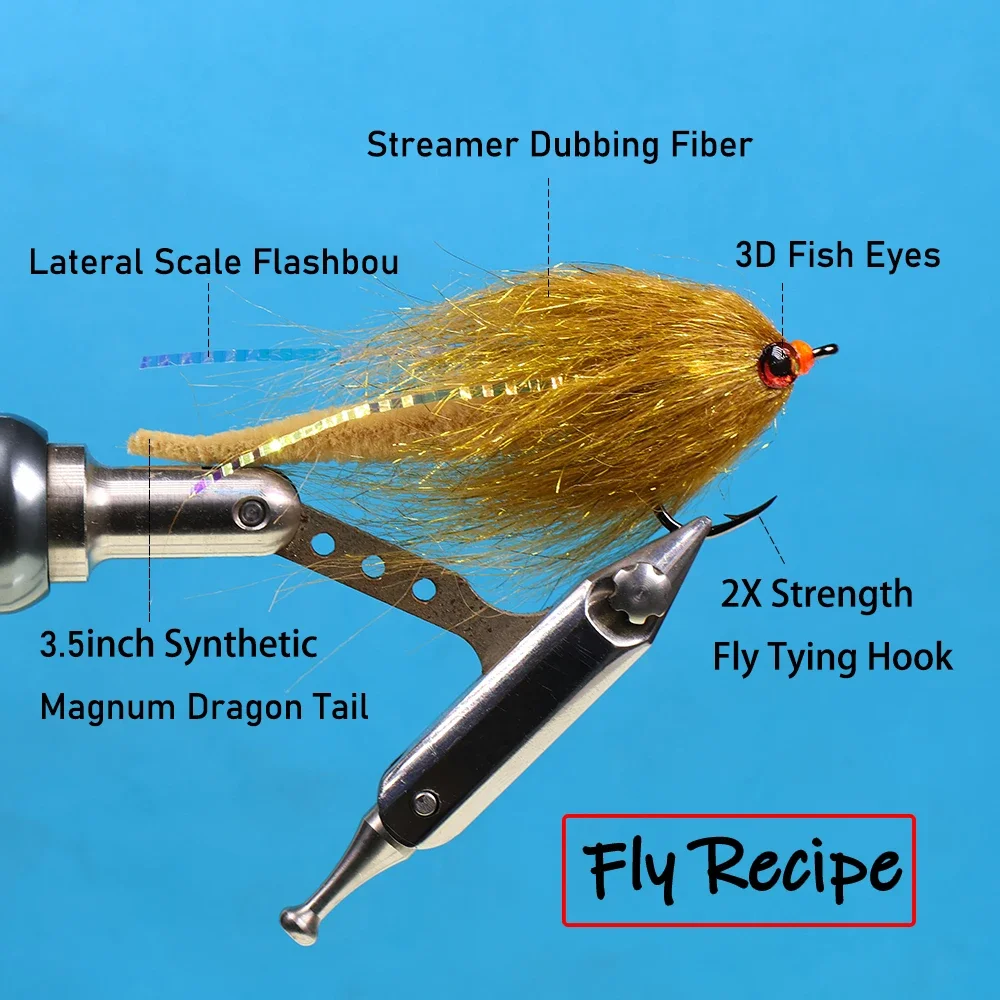 Wifreo 3-6PCS # 3/0 pequeño dragón cola Streamer moscas lubina Pike gran juego mosca mosca pesca moscas agua salada Baitfish Trolling señuelos - imagen 4