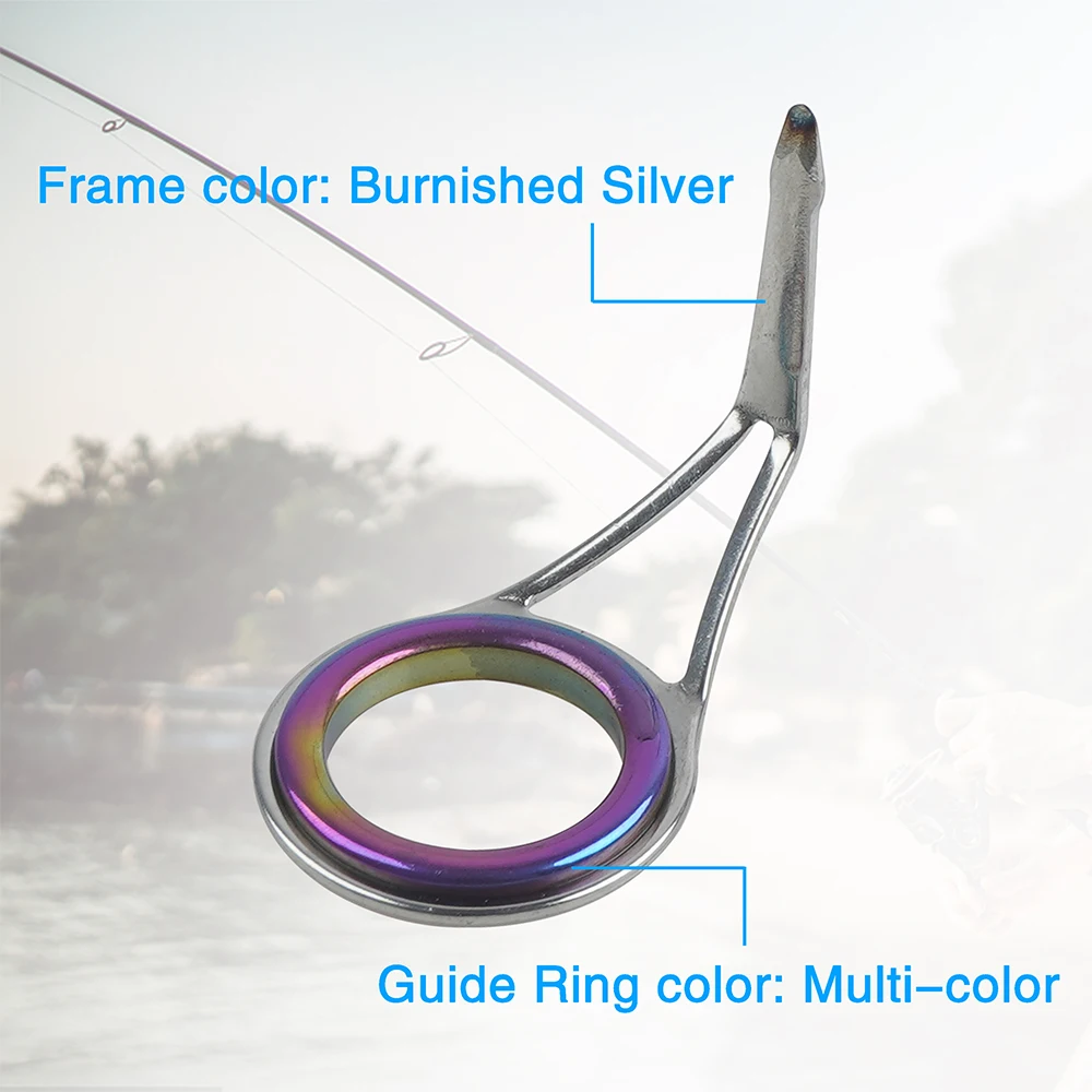 Kit de reparación de caña de pescar, Kit de reparación de punta de caña de acero inoxidable, guías de caña de pescar de fundición giratoria, aparejos de repuesto, 7 Uds./14 Uds. - imagen 4