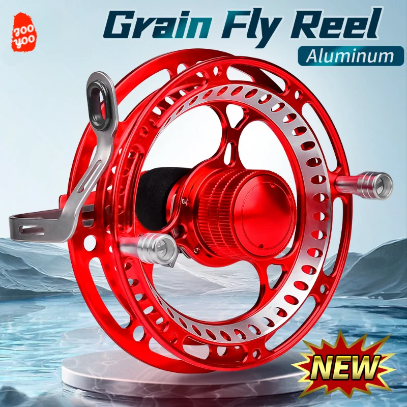 Carretes de pesca con rueda de grano de Metal, luz portátil, aleación de aluminio, esfera manual, balsa, suministros de pesca de sanguijuela frontal, 1 ud.