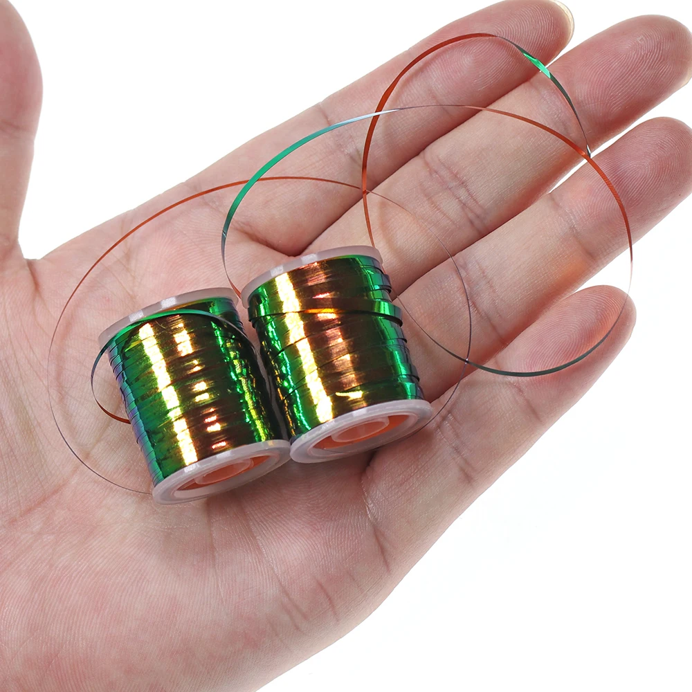 ICERIO oropel plano de dos tonos, Pavo Real/naranja, Mylar metálico para mosquitos de ninfas, mosca húmeda, materiales de atado de moscas - imagen 5