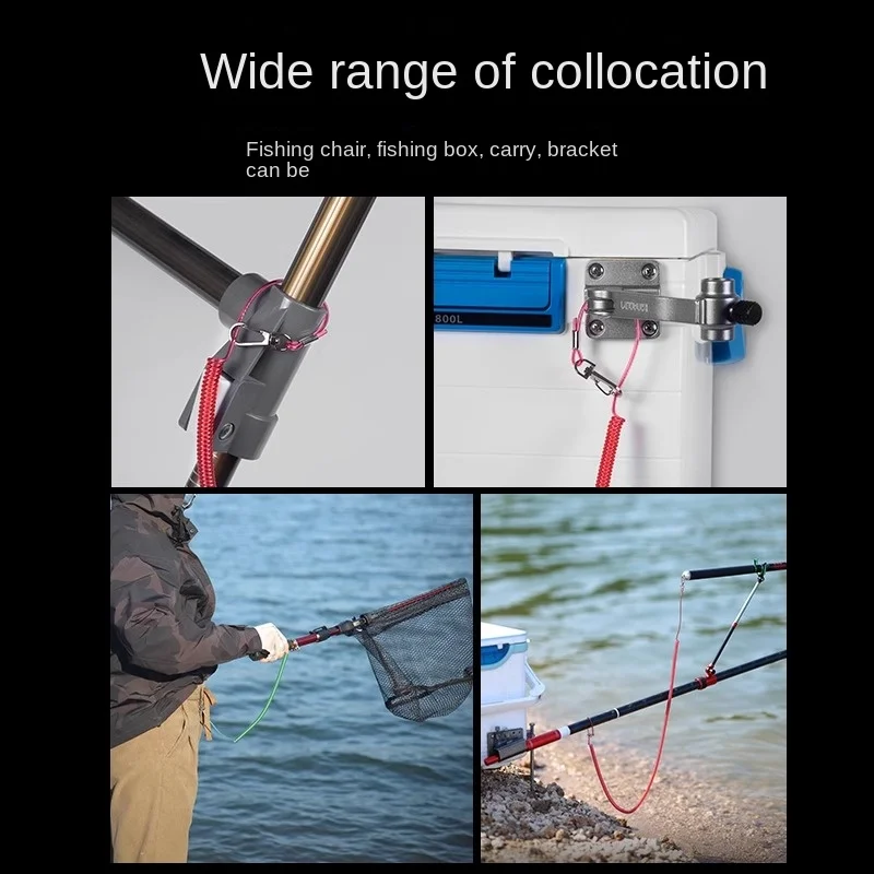 LINNHUE-caña protectora de cuerda de alambre de acero, cuerda de pesca telescópica grande, caña de pescar de alta elasticidad, telescópica automática - imagen 3