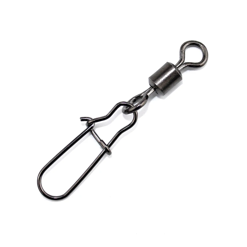 50 Uds. Giratorio de Pesca con Clip a presión, conector de línea de enclavamiento, anillo sólido, señuelo, anzuelo de Pesca de carpa, accesorios para aparejos de Pesca - imagen 5