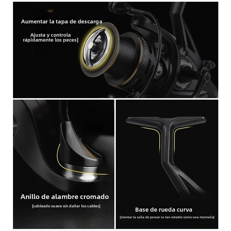 Carrete de Pesca de carpa LINNHUE, carrete giratorio QH3000-9000, doble arrastre fuerte, 20kg, carrete de Pesca de mar, carrete de repuesto gratis - imagen 5
