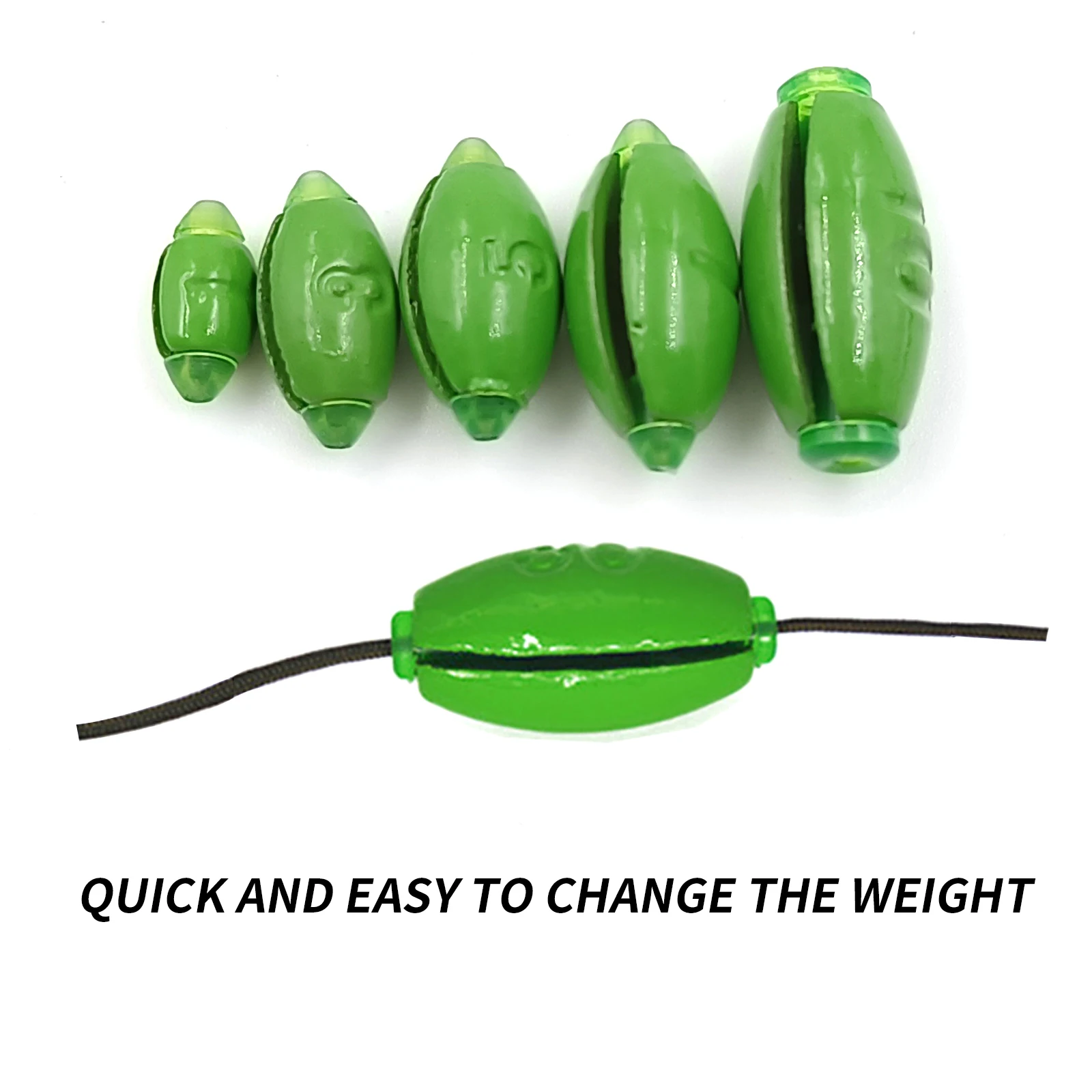 Fishing Egg Weights Lead Sinkers Removable Oval Split Shot Sinker Slip Worm Weight Texas Carolina Rig Bass Fishing Tackle Kit - imagen 2