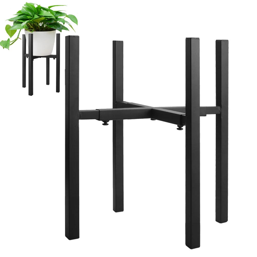 Soporte para plantas pesadas, soporte para plantas de cuatro patas, estantes de plantas de Metal ajustables de esquina para maceta, muebles de jardín y Patio al aire libre - imagen 2