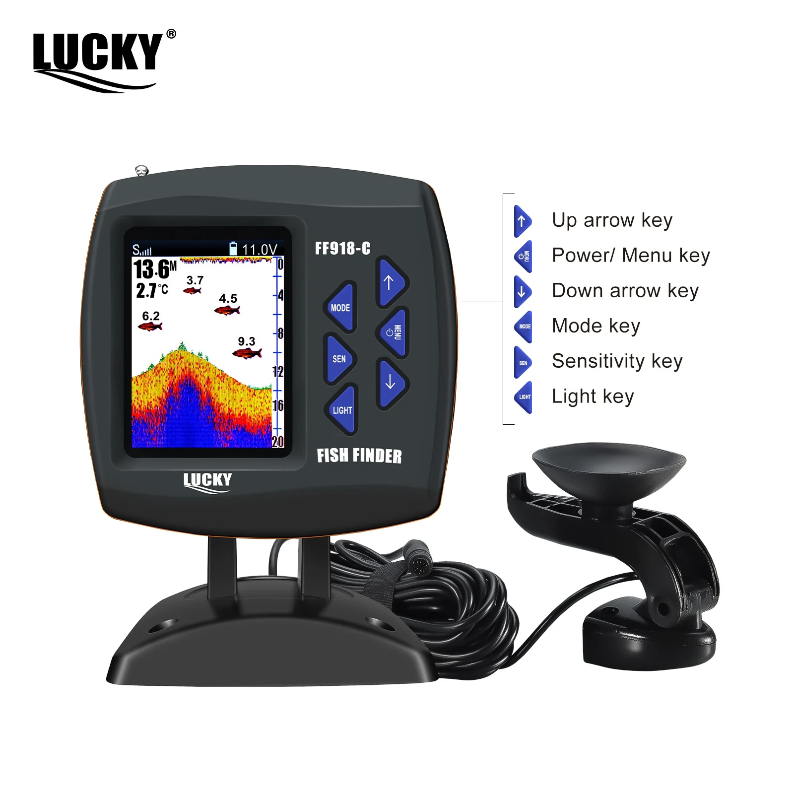 LUCKY FF918-C180S Control remoto Bait Boat Fish Finder 3,5 "LCD alcance perating 180 m de profundidad rango - imagen 2