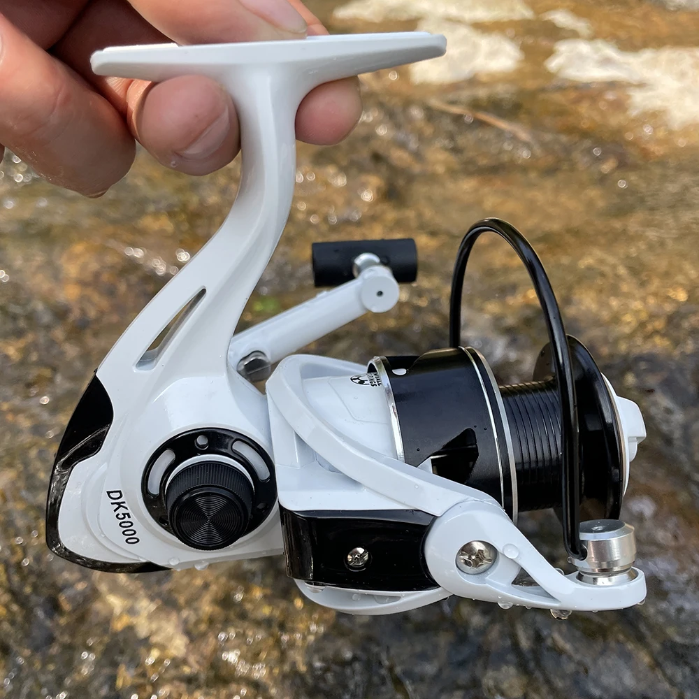 Carretes giratorios para pesca de carpa, rueda de Lucio, carrete de pesca blanco, agua dulce y Marina, doble uso, arrastre de tracción de 10kg - imagen 5