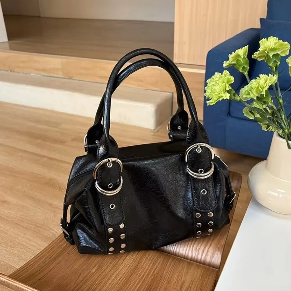 Bolso de hombro de cuero PU estilo vintage para mujer - imagen 3