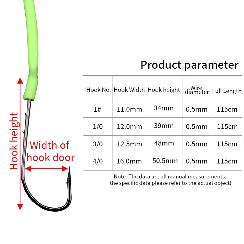 ZYZ 10 Uds. Aparejos de pesca preatados líder 115cm línea atada a mano con ganchos Ideal para aparejos de pesca de mar aparejos Flapper plantillas de tracción - imagen 4