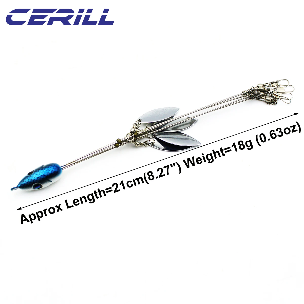 Ceril-cabeza de aparejo de acero, 5 brazos, 4 cuchillas, paraguas, señuelo de pesca, grupo de lubina, Spinner giratorio a presión, Swimbait, herramientas de aparejos, 1 PC - imagen 2