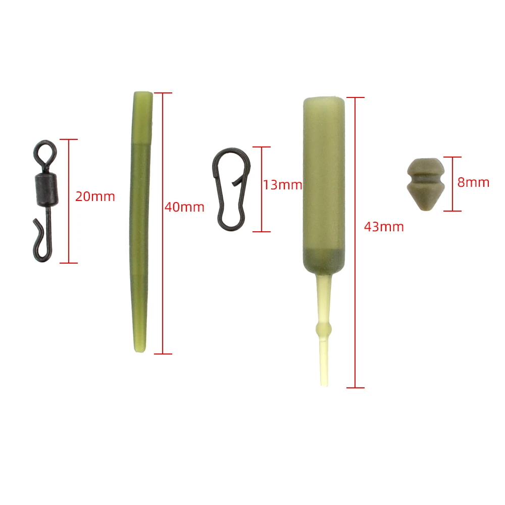 Kit de aparejo de pesca de carpa, ganchos giratorios de pesca, manga de gancho de helicóptero, accesorios de pesca, 10 juegos - imagen 4