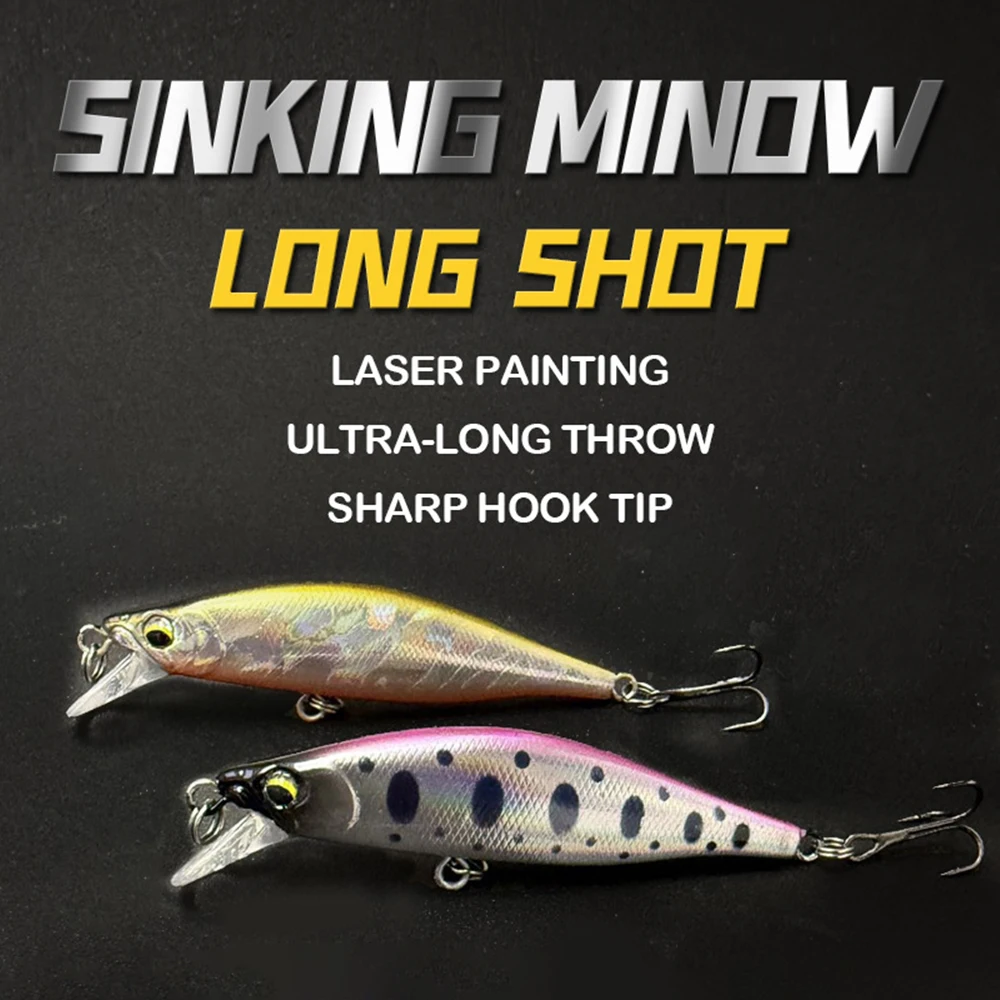 Señuelos de pesca de 6,3 cm y 7,7g, pececillo que se hunde, Wobbler, cebo duro Artificial de fundición larga, Jerkbait, accesorios de pesca, trucha y lubina MN712 - imagen 4