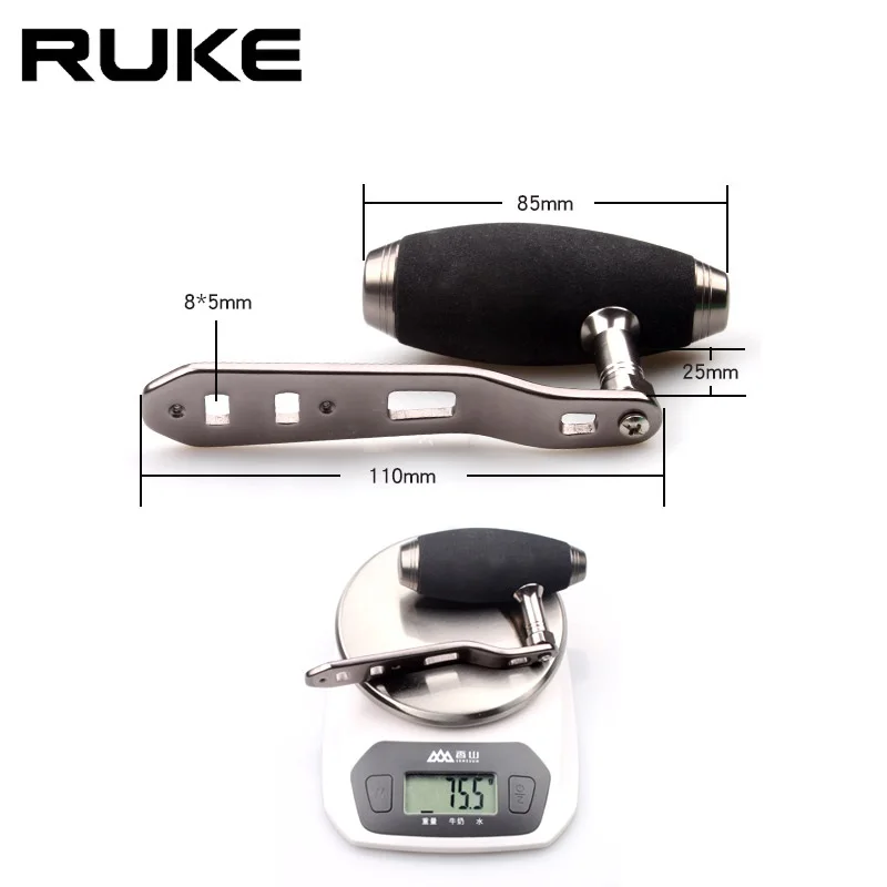 RUKE-mango de carrete de pesca, nuevo diseño, balancín de pesca, rueda de arrastre, perilla Eva, mango de Metal, tamaño de agujero de 8x5mm, accesorio de carrete de pesca - imagen 2