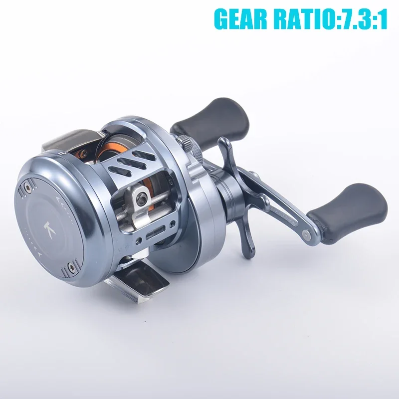 Carrete de trucha Kingkong CNC, carrete poco profundo, carrete de Baitcasting Micro redondo 7,3: 1, rueda de tambor ligera, carrete de pescado de agua dulce - imagen 2