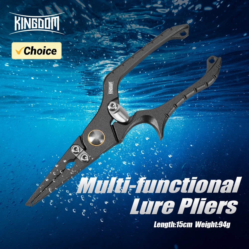 Kingdom-Alicates de pesca, cortador de línea, alicates multifuncionales de 94g, tijeras para nudos de acero, removedor de anzuelos, equipo de aparejos de pesca - imagen 2