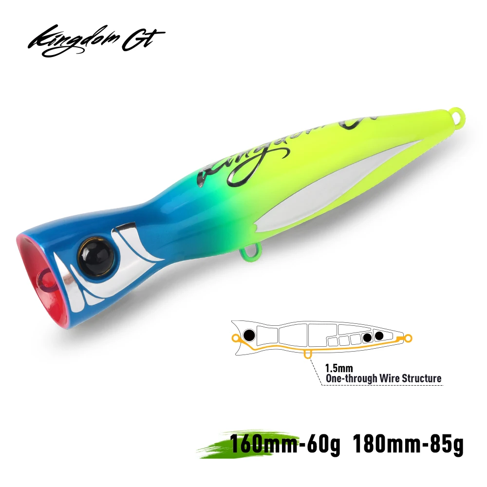 Kingdom GT Popper Topwater – Señuelo artificial para atún y pez azul - imagen 4