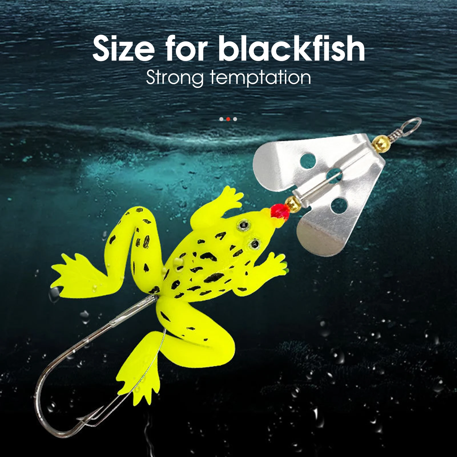 Señuelos de pesca giratorios de 6,25g, cebo Artificial de rana simulada para río, lago, mar, pesca, cebos de pesca de Metal ultraligeros portátiles - imagen 3