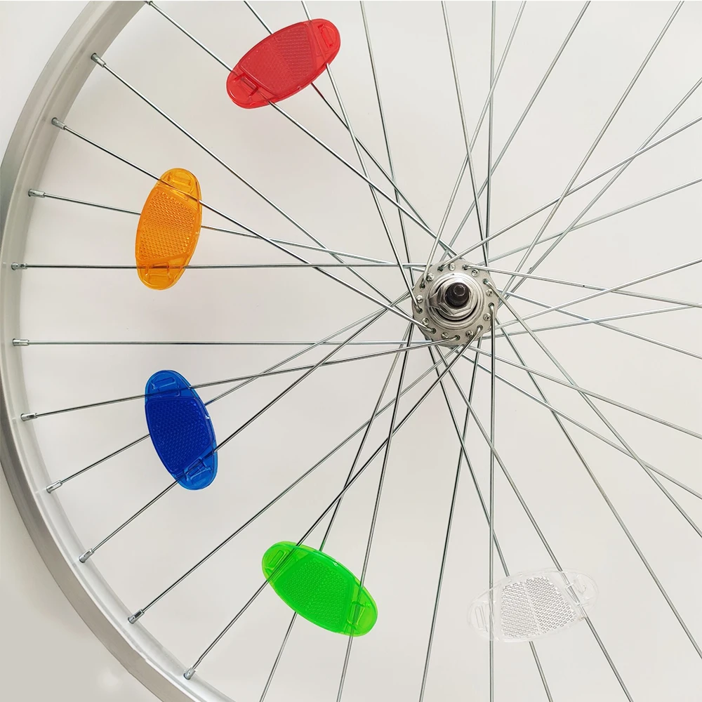 4 unids/set bicicleta de montaña radios Reflector luz de advertencia de seguridad llanta de rueda montaje reflectante reflectores nocturnos luces intermitentes - imagen 4