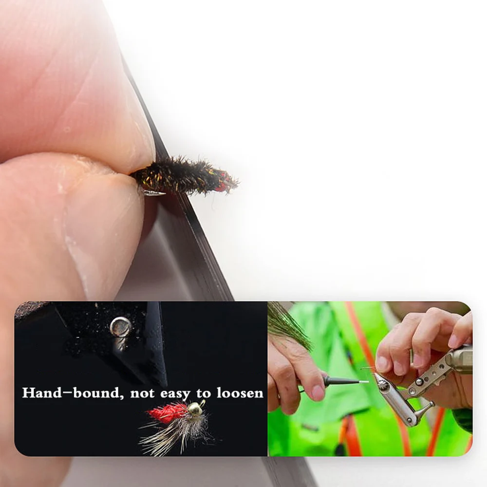 Señuelos de Pesca con mosca de insectos artificiales, cebo súper afilado, anzuelo de acero de alto carbono, aparejos de Pesca, señuelo seco volador, 20 unids/lote por caja - imagen 2