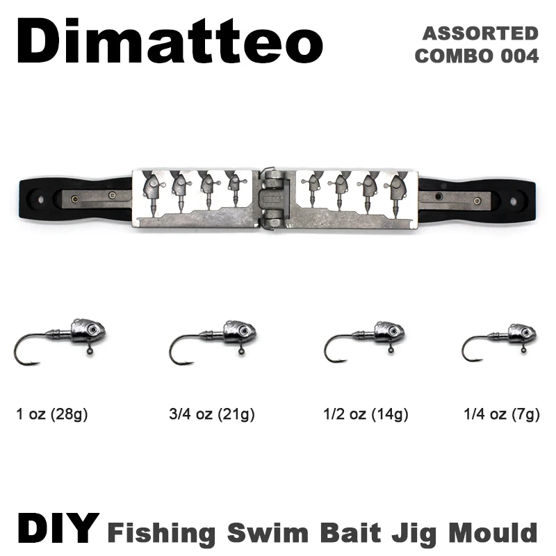 Molde jig head Dimatteo – 4 cavidades para swim bait de vinilo - imagen 4