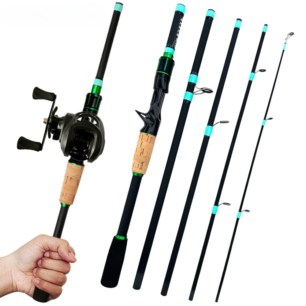 Caña y carrete Baitcast lubina profesional carbono – trucha - imagen 3