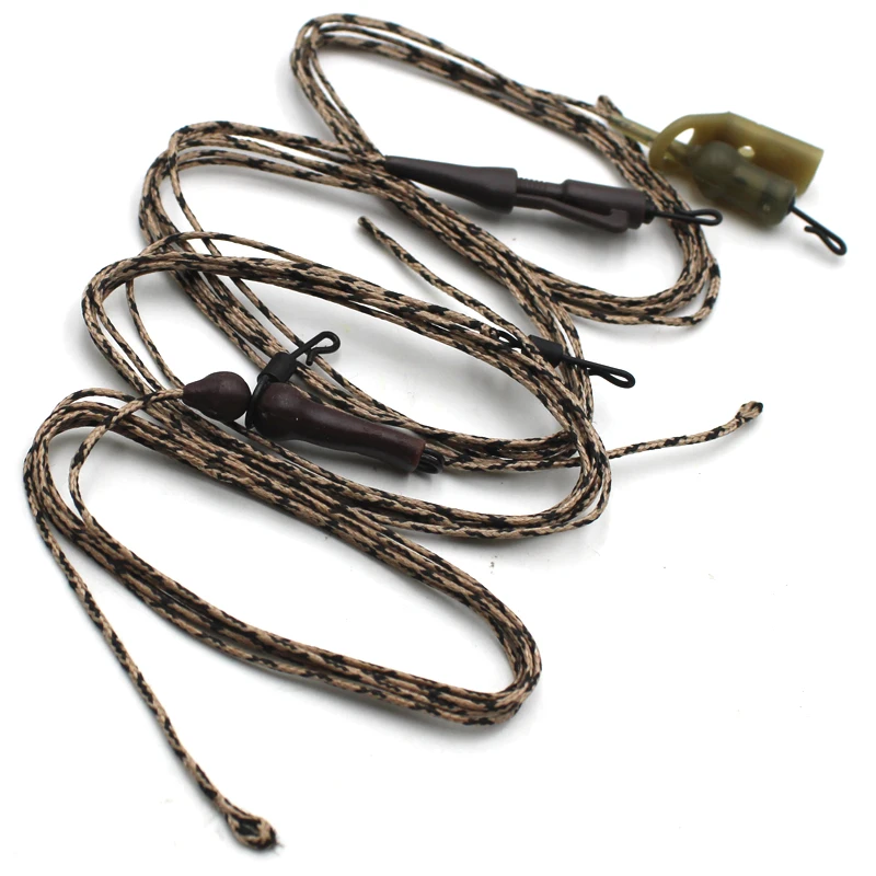 Línea Leadcore para carpa 45lb con clips giratorios de cambio rápido