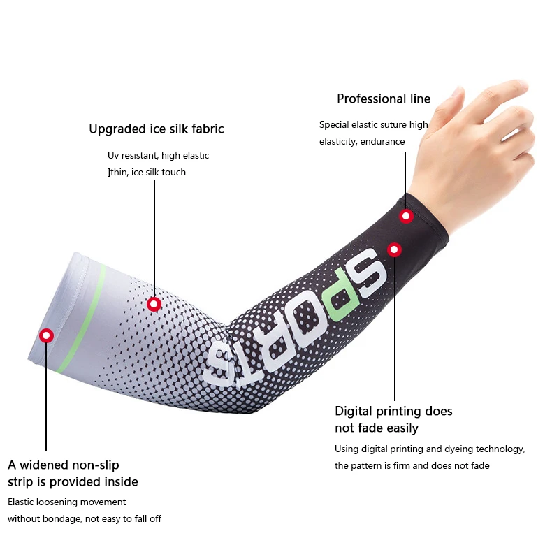 Manga de brazo de pesca para hombre, cubierta de codo de brazo transpirable, bloqueador solar UV para exteriores, refrigeración de secado rápido, seda de hielo, todo - imagen 3