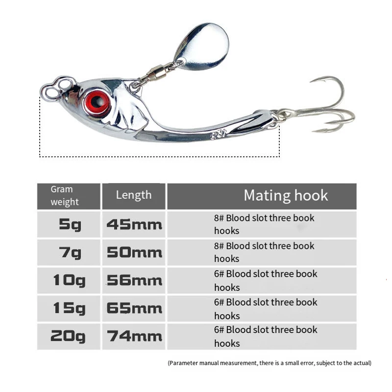 Señuelo giratorio de Metal con cola VIB, cebo largo fundido, cuchara para lubina, trucha, Lucio, agua dulce, agua salada, señuelo de pesca de invierno, 5g, 7g, 10g, 15g, 20g - imagen 3