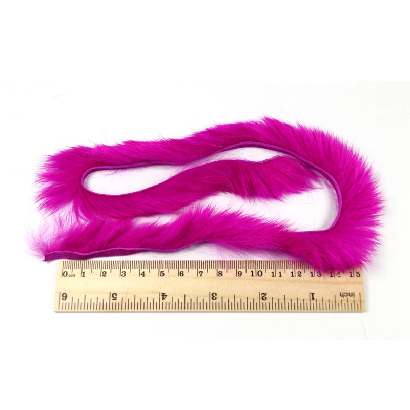 Wifreo, 4 Uds., tiras Zonker de liebre de piel de conejo para atado de moscas, Material, serpentina, moscas de pesca, fabricación de 5mm de ancho y conejito de imitación/conejo - imagen 3