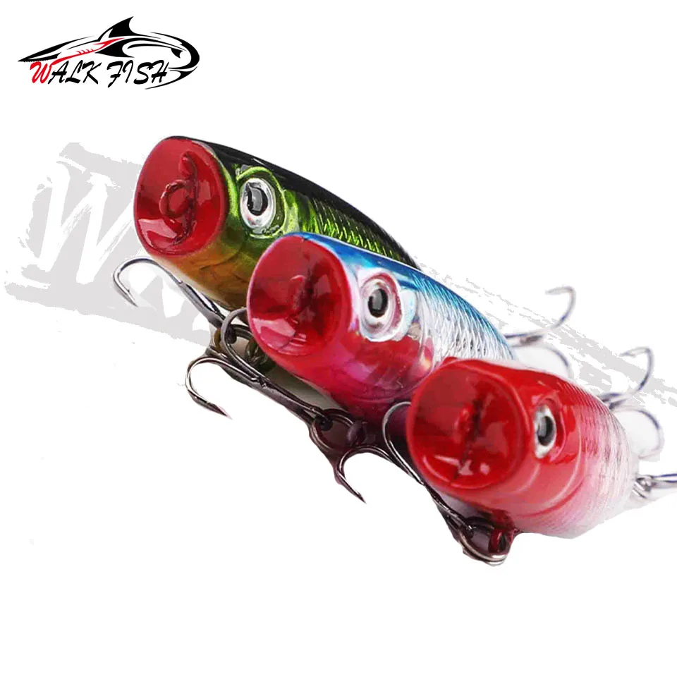 WALK FISH-señuelo de pesca Popper, 45mm, 3,3g Isca Artificial, cebo duro para lubina, Lucio, trucha - imagen 4