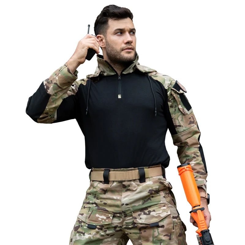 Uniforme táctico, trajes de combate, pantalones de camuflaje para exteriores para hombres, camisas de caza, entrenamiento, ropa de Paintball Airsoft, conjuntos de acampada - imagen 3