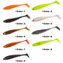 Señuelo Minnow vinilo 8,4 cm ojos 3D pintados a mano cola en T