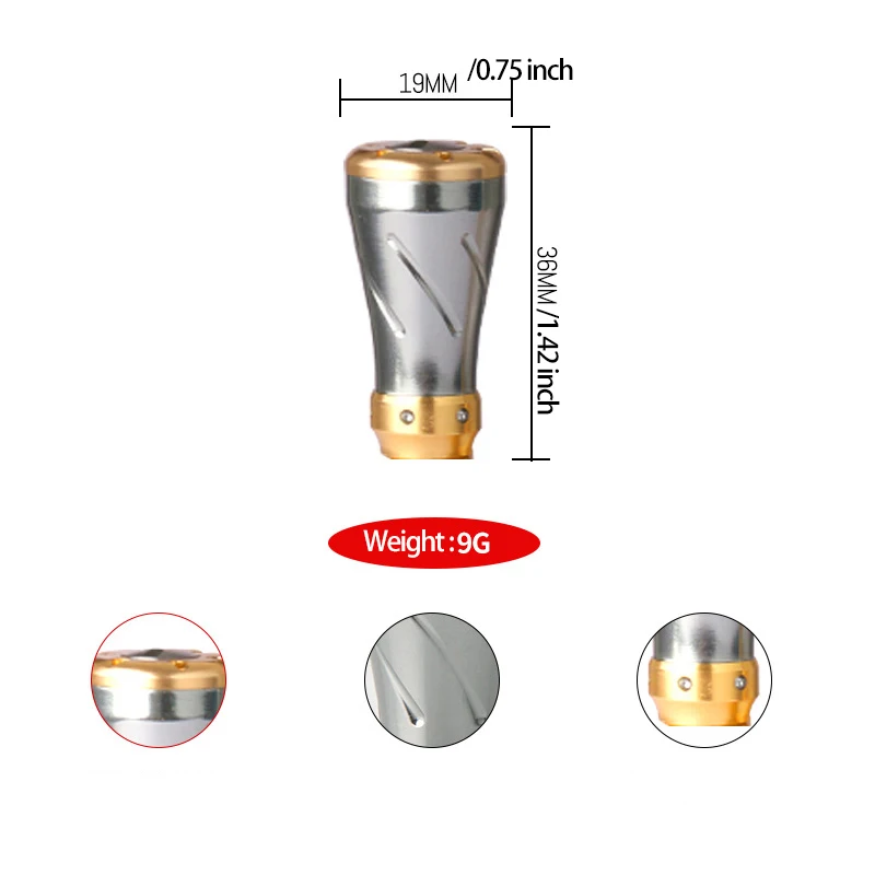DEUKIO-mango de doble agarre de Metal ligero para carrete de pesca giratorio, perillas con rodamientos, asas dobles - imagen 2