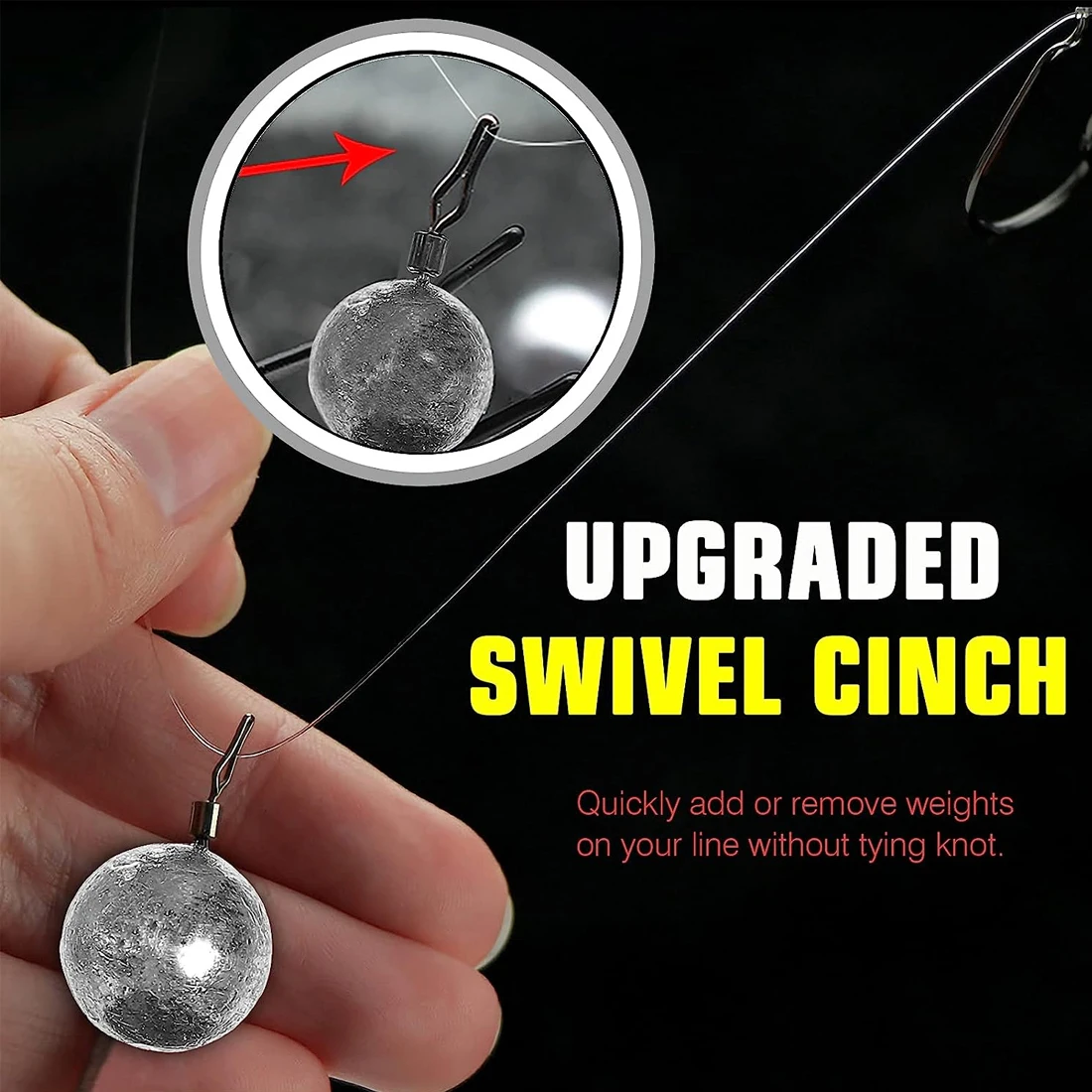 Plomo de pesca de lubina, pesas de tiro directo, conectores de sedal de pesca de agua salada de forma redonda, 5 uds. - imagen 2