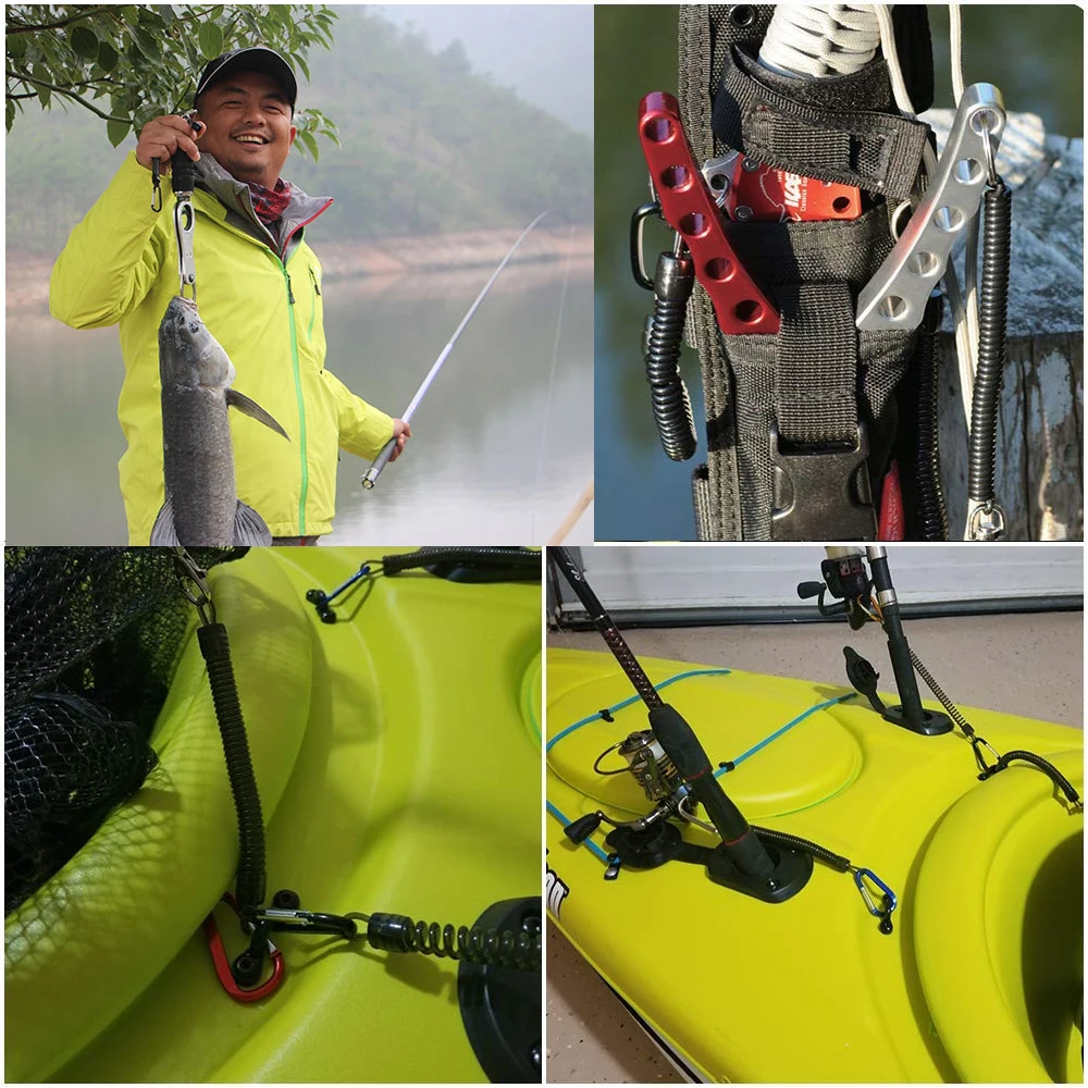 Goture 3 uds cordón de pesca 12cm/15cm/18cm cuerda de pesca para barco cuerda enrollable retráctil con mosquetón para alicates empuñaduras de labios - imagen 2