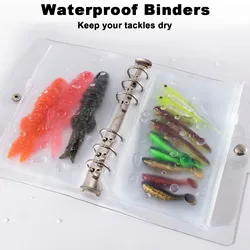 Cubierta transparente para carpetas de aparejos de pesca, bolsa impermeable, bolsillo tipo billetera para pesca de trazo, plantillas de señuelos blandos, anzuelos de gusano plegables