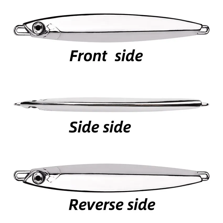 Señuelo de cuchara de Metal, plantilla de pesca, 60g, 80g, 100g, cebo duro de Jigging de fundición larga, Wobbler de pesca para lubina, juego grande, señuelos que se hunden - imagen 4