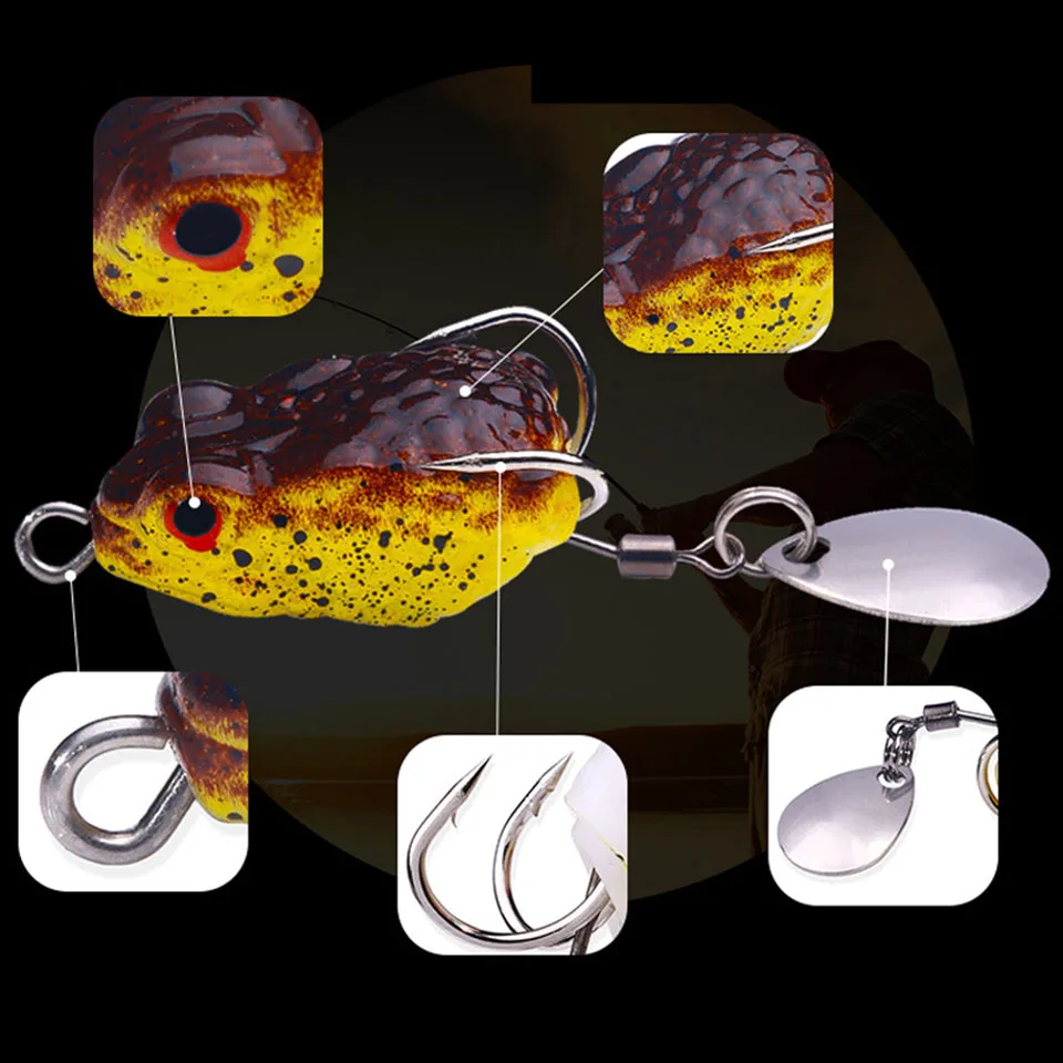 Señuelos de Pesca de rana blanda Topwater, Crankbait, cebo Artificial suave, aparejos Wobbler para pesca, 1 pieza - imagen 2