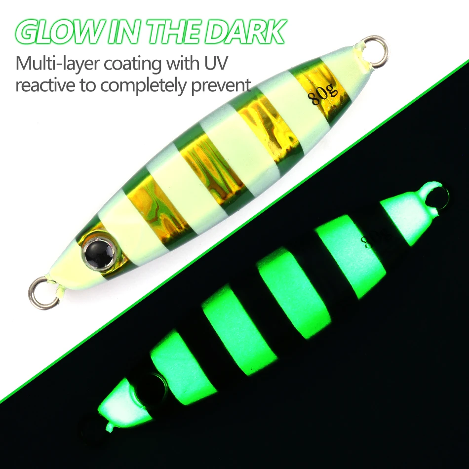 MOOKZZ-señuelo de Metal para pesca lenta, cebo biónico Artificial duro, Jinging 30g 40g 60g 80g 100g 130g - imagen 4