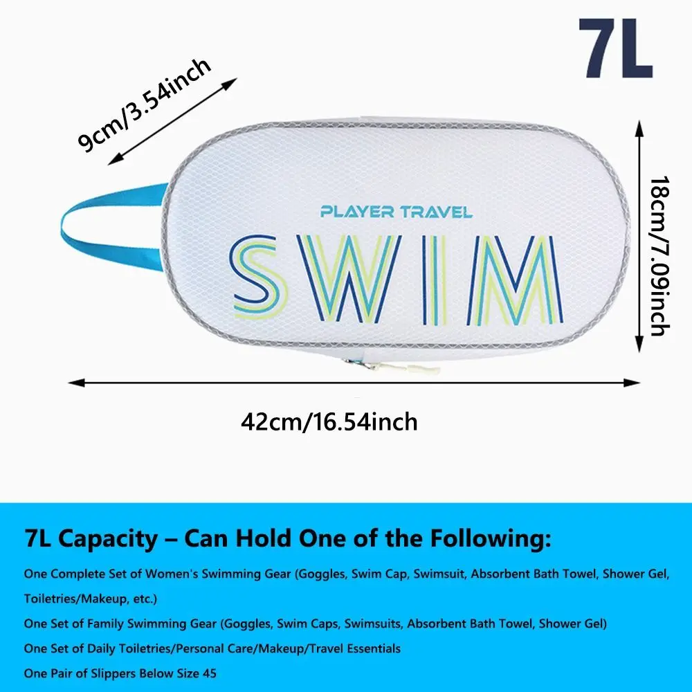 Bolsa de natación impermeable para exteriores, bolsa de almacenamiento portátil para traje de baño, bolsa de lavado con separación de ropa seca y húmeda para deportes y gimnasio - imagen 3