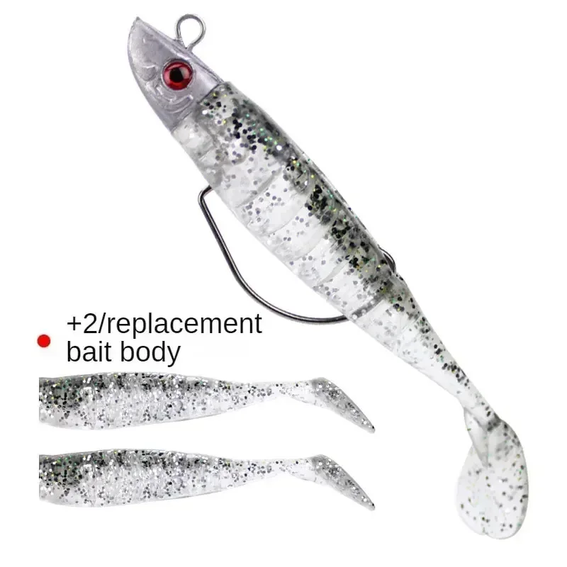 15g 25g señuelo suave Jig Head señuelo de Pesca aparejos Wobblers cebo de silicona mar océano barco Pesca Swimbait Pesca lubina cebo Artificial - imagen 3