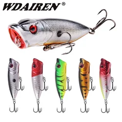 Señuelo de pesca flotante Popper, 7cm, 10g, Wobblers Topwater Isca, cebos duros artificiales con 6, 1 ud. #   Anzuelos aparejos de pesca de Lucio