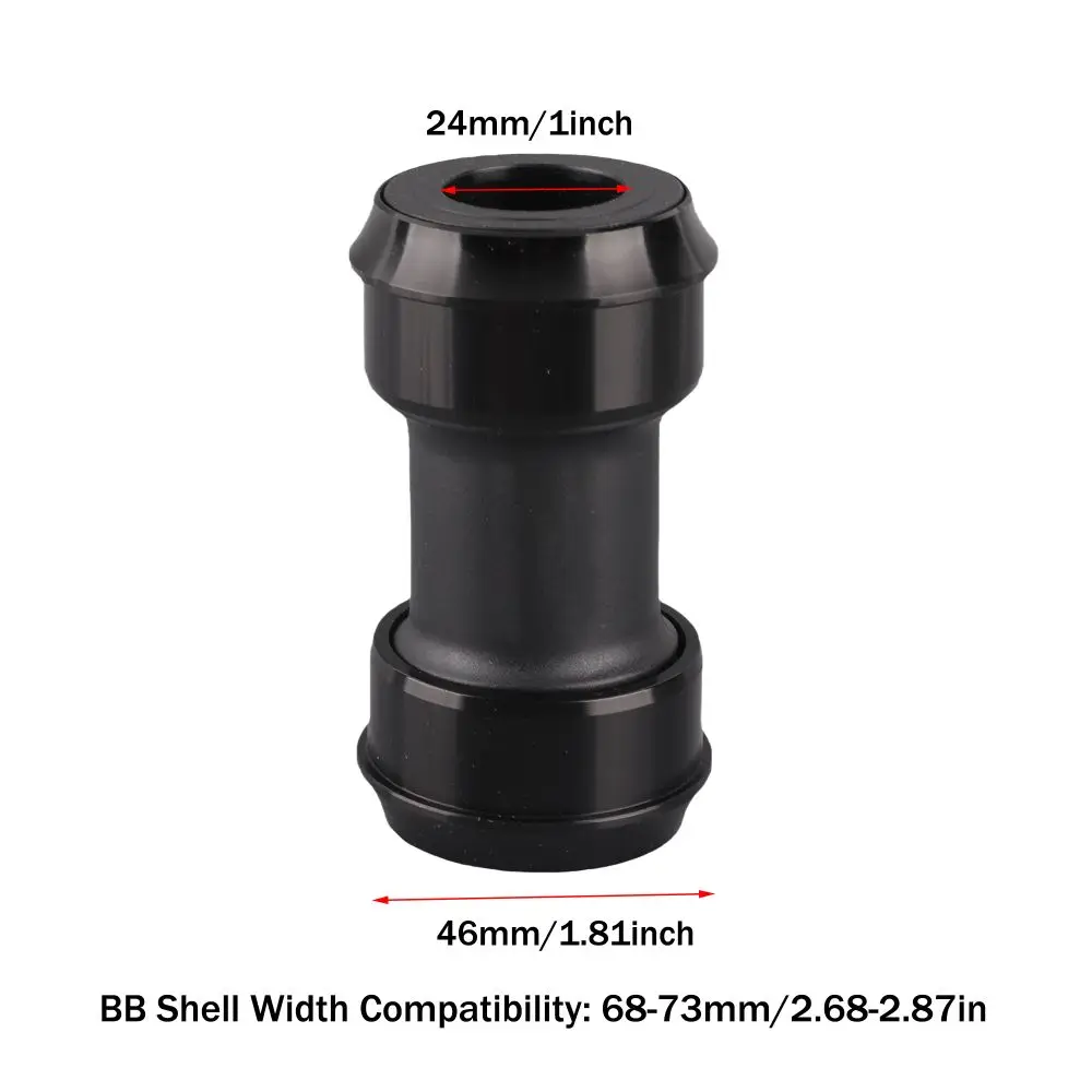 Soporte inferior PF30 Soporte inferior de bicicleta liviano de 24 mm Rodamiento de soporte inferior de aluminio negro para bicicleta de montaña, bicicleta de carretera - imagen 3