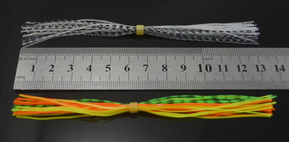 MNFT 13cm 12 mechones faldas de silicona barradas patas escamas de perlas cebo DIY calamar hilo de goma cebo de alambre para atado de moscas materiales - imagen 4