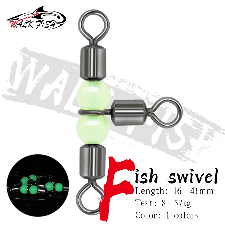 WALK FISH 10 unids/lote pesca rodante de tres puntas luminosa 8 formas en forma de T anillo de horquilla de equilibrio aparejos de pesca equipo accesorio