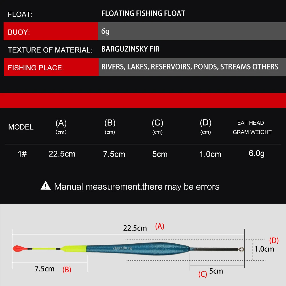 Balsam-flotador de madera para pesca en roca, juego de 20 unidades, llamativos flotadores de tiro largo, alta sensibilidad - imagen 5