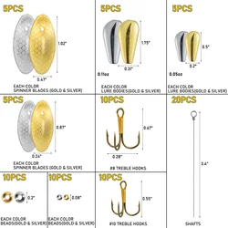 Kit spinnerbait inline con cuchilla, cuentas y anzuelo triple