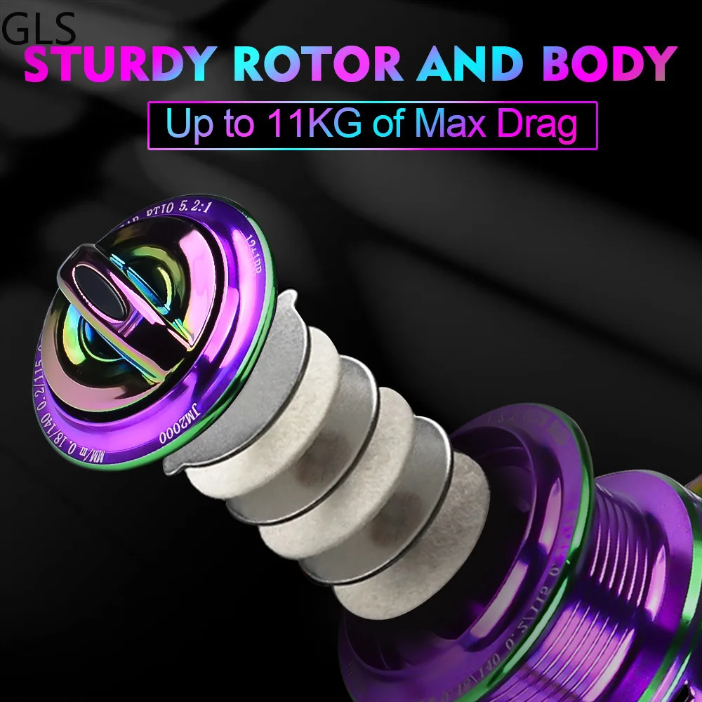 GLS-Rueda de pesca de carpa de alta velocidad, 12 + 1BB, izquierda/derecha, balancín de Metal intercambiable, carrete de fundición giratorio, 5,2: 1, nuevo - imagen 5
